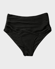 Textured Knot-Front High-Waisted Bikini Set