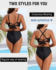 3-Piece Floral Modest High-Waist Swim Skirt Set