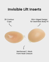 Front Closure Silicone Self-Adhesive Invisible Bra (2 pairs)