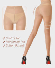 40D Run-Resistant Sheer Tights(5 Pack)