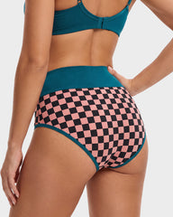 5-Pack Checkerboard High-Waisted Cotton Briefs