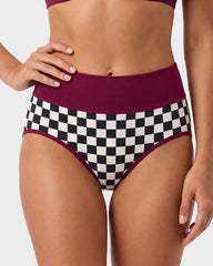5-Pack Checkerboard High-Waisted Cotton Briefs