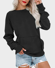 Casual Solid Color Crewneck Sweatshirt Pullover