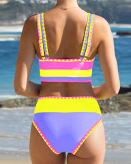 Sporty Colorblock Bikini Set (3-Piece)