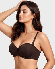Convertible Strapless Half-Cup Wireless Push-Up Bra
