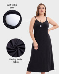 Cooling Modal Sleep Dress with Built-In Pads & Pockets