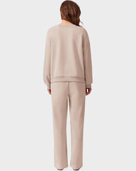 Crew Neck Sweatshirt & Drawstring Pants Lounge Set