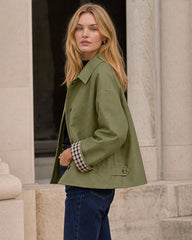 Cropped Water-Repellent Classic Trench Jacket