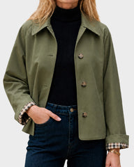 Cropped Water-Repellent Classic Trench Jacket