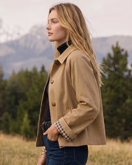 Cropped Water-Repellent Classic Trench Jacket