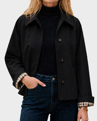 Cropped Water-Repellent Classic Trench Jacket