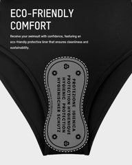 Two-Piece Deep Plunge Swimsuit with Halter Bra Overlay