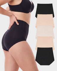 Double Sculpt High Waist Tummy Control Briefs(5-Pack)