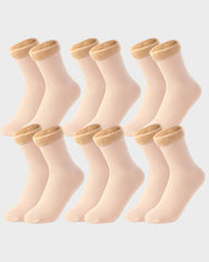 Fleece-Lined Thickened Winter Snow Socks (6 Pairs)