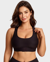 Front Closure Cross-Back Wireless Posture Bra