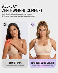 Front Closure Cross-Back Wireless Posture Bra