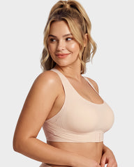 Front Closure Cross-Back Wireless Posture Bra