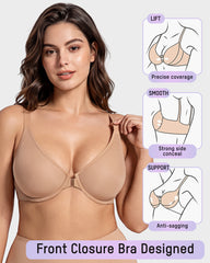 Front Closure Mesh Support Seamless Bra