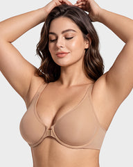 Front Closure Mesh Support Seamless Bra