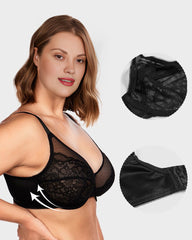 Full Coverage Lace Minimizer Bra - Petal