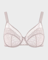 Full Coverage Lace Minimizer Bra - Petal