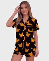 Halloween Cartoon 2-Piece Short-Sleeve Pajama Set