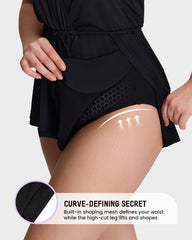 SculptSkin™ AirLift Halter V-Neck Swim Romper