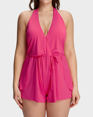 SculptSkin™ AirLift Halter V-Neck Swim Romper