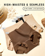 High-Waist Checkered Sculpting Panties (6 Pack)