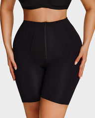 High-Waist Zip-Up Tummy Control Shaping Shorts
