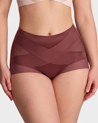 High-Waist Cross Compression Shaping Panties (6 Pack)