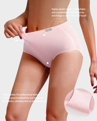 High-Waisted Cotton Seamless Lifting Briefs (4 Pack)