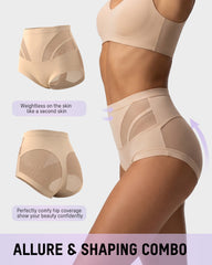 High-Waisted Mesh-Panel Full-Coverage Briefs (6-Pack)