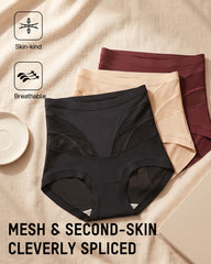 High-Waisted Mesh-Panel Full-Coverage Briefs (6-Pack)