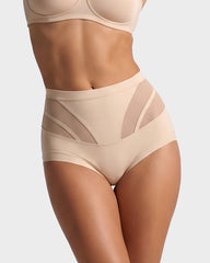 High-Waisted Mesh-Panel Full-Coverage Briefs (6-Pack)
