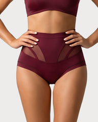 High-Waisted Mesh-Panel Full-Coverage Briefs (6-Pack)