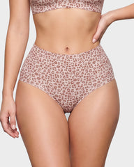 High Waist Seamless Leopard Tummy Brief(6 Pack)