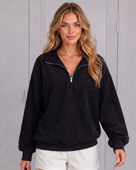 Leopard-Print Half-Zip Oversized Pullover