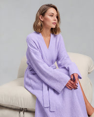 Long Plush Fleece Robe with Pockets