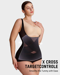 Open Bust Cross Compression Body Shaper