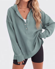 Oversized Collared Ribbed Sweatshirt