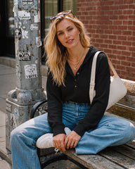 Oversized Collared Ribbed Sweatshirt