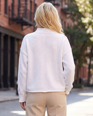 Oversized Mock Neck Long Sleeve Knit Sweater