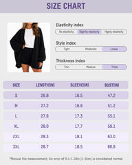 Oversized Lantern-Sleeve Open-Front Knit Cardigan