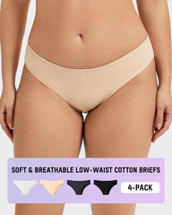 Everyday Comfort Low-Waist Cotton Briefs (4 Pack)