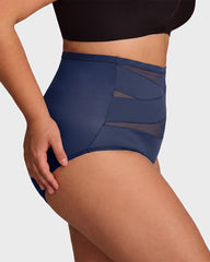 Plus-Size High-Waist Cross Tummy Control Panties (5 Pack)