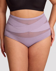 Plus-Size High-Waist Cross Tummy Control Panties (5 Pack)
