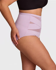 Plus-Size High-Waist Cross Tummy Control Panties (5 Pack)