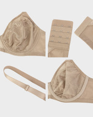 Plus-Size Pearl Shimmer Lace Minimizer Bra