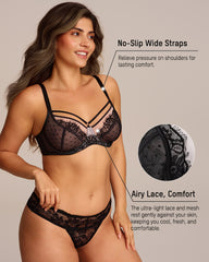 Plus Size Lace Full Coverage Minimizer Bra